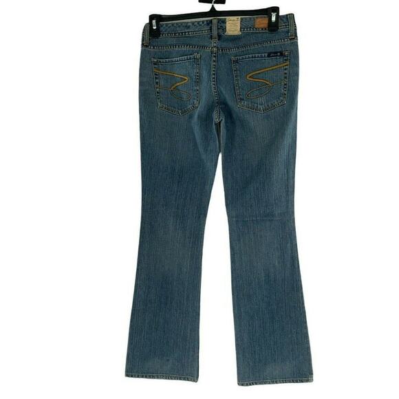 Seven7 Denim Jeans Womens Size 32 Flare Mid Rise Medium Wash Whiskers Denim NWT - Picture 2 of 11